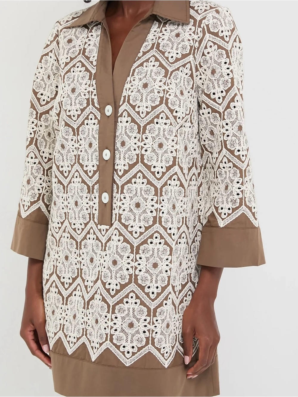 Tuckernuck Mocha Mousse Lace Collier Dress - Medium - NWT! Mini Must Have!